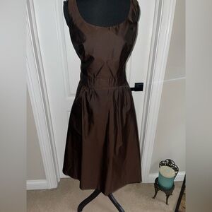 Banana Republic Brown Pleated Halter Midi Dress